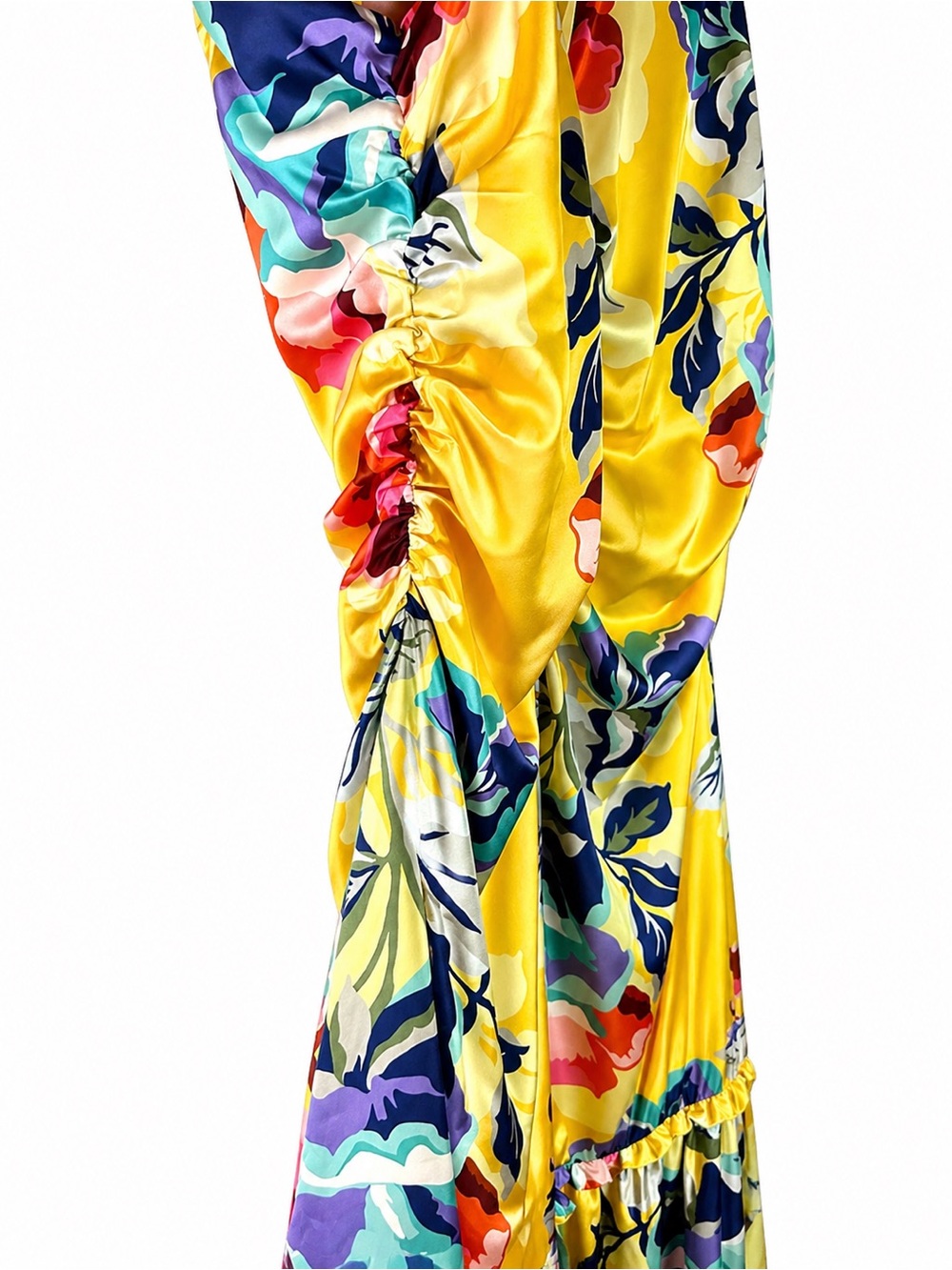 Boston Proper Yellow Floral V-Neck Maxi Dress - Picture 5 of 12
